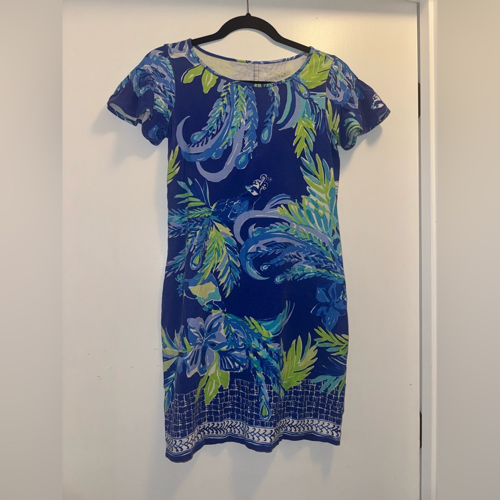 Blue and Green Floral Dress